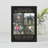 Stevige Schoon Collage Bewerkbare Kleur Vakantieka Feestdagenkaart (Staand voorkant)