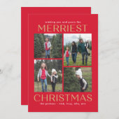 Stevige Schoone Collage Bewerkbare Kleur Kerstkaar Feestdagenkaart (Voorkant / Achterkant)