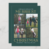 Stevige Schoone Collage Bewerkbare Kleur Kerstkaar Feestdagenkaart (Voorkant / Achterkant)