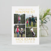Stevige Schoone Collage FOIL Kerst Foto Kaart (Staand Voorkant)