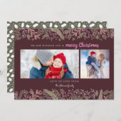 Stevige sinaasappelwijn donkerrode bomen kerst feestdagenkaart (Voorkant / Achterkant)