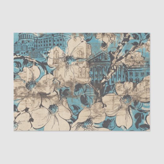 Stevige  textuur botanische ontvlechting tissuepapier (Voorkant)