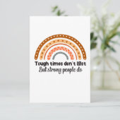 Stevige tijden zijn niet de laatste, maar sterke m bedankkaart (Staand voorkant)