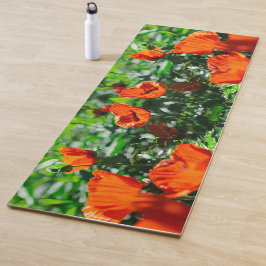 Stevige tuinrode Oranje papaverbloemen Yogamat