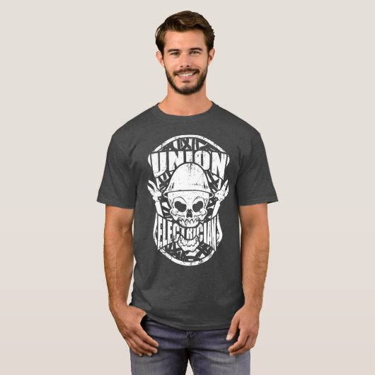 Stevige uniale elektroschedel t-shirt (Voorkant volledig)