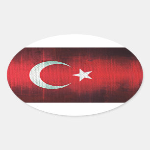 Stevige vlag van Turkije Ovale Sticker
