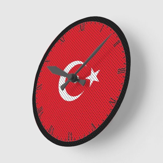 Stevige vlag van Turkije Ronde Klok (Hoek)
