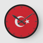 Stevige vlag van Turkije Ronde Klok (Voorkant)