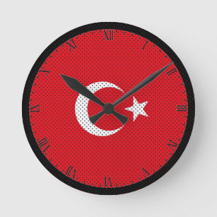 Stevige vlag van Turkije Ronde Klok