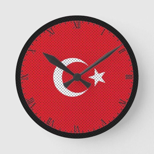 Stevige vlag van Turkije Ronde Klok (Voorkant)