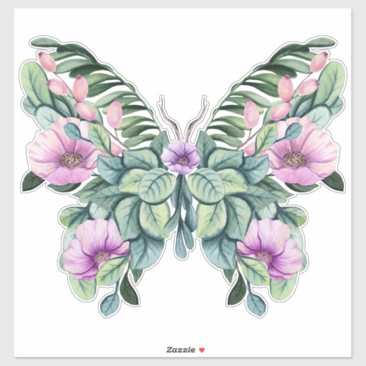 Stevige vlinder voor Floral Design Sticker (Vel)