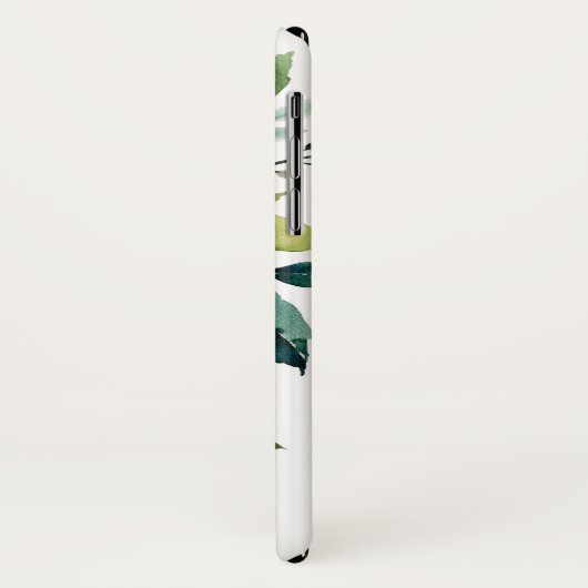 Stevige Waterverf Floral met Monogram Case-Mate iPhone Case (Achterkant/links)