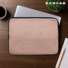 Stevige zachte licht pasta terracotta roze rode kl laptop sleeve