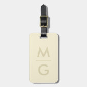 Stevige Zachte Licht Pastel Beige Crème Gele Kleur Bagagelabel (Voorkant verticaal)