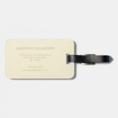 Stevige Zachte Licht Pastel Beige Crème Gele Kleur Bagagelabel (Achterkant horizontaal)