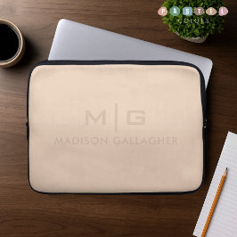 Stevige Zachte Licht Pastel Beige Crème Gele Kleur Laptop Sleeve