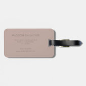 Stevige Zachte Licht Pastel Roze Paarsbruine Kleur Bagagelabel (Achterkant horizontaal)