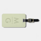 Stevige Zachte Licht Pastel Salie Mos Groen Kleur Bagagelabel (Voorkant horizontaal)
