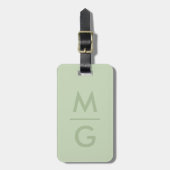 Stevige Zachte Licht Pastel Salie Mos Groen Kleur  Bagagelabel (Voorkant verticaal)