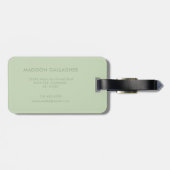 Stevige Zachte Licht Pastel Salie Mos Groen Kleur  Bagagelabel (Achterkant horizontaal)