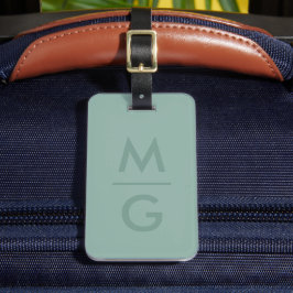Stevige Zachte Licht Pastel Salie Mos Groen Kleur  Bagagelabel