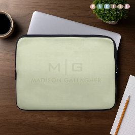 Stevige Zachte Licht Pastel Salie Mos Groen Kleur Laptop Sleeve
