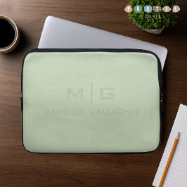 Stevige Zachte Licht Pastel Salie Mos Groen Kleur Laptop Sleeve