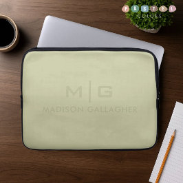 Stevige Zachte Licht Pastel Salie Mos Groen Kleur Laptop Sleeve