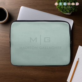 Stevige Zachte Licht Pastel Salie Mos Groen Kleur Laptop Sleeve