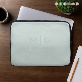 Stevige Zachte Licht Pastel Salie Mos Groen Kleur Laptop Sleeve