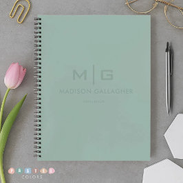 Stevige Zachte Licht Pastel Salie Mos Groen Kleur Notitieboek