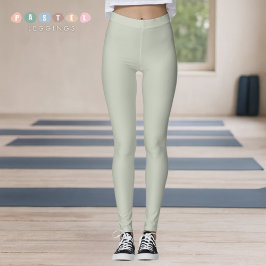 Stevige Zachte Licht Pastel Salie Mosgroen Kleur Leggings