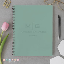 Stevige Zachte Licht Pastel Salie Mosgroene Kleur Notitieboek