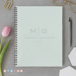 Stevige Zachte Licht Pastel Salie Mosgroene Kleur Notitieboek