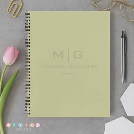 Stevige Zachte Licht Pastel Salie Mosgroene Kleur Notitieboek