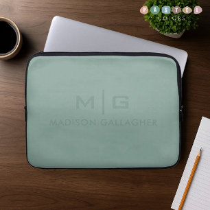 Stevige Zachte Licht Pastel Teal Sage Mosgroen Kle Laptop Sleeve
