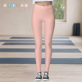 Stevige Zachte Licht Pastel Zalm Perzik Roze Kleur Leggings
