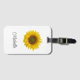 Stevige zonnebloem botanische tuin bagagelabel