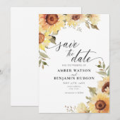 Stevige zonnebloemen botanische flora sparen de da kaart (Voorkant / Achterkant)