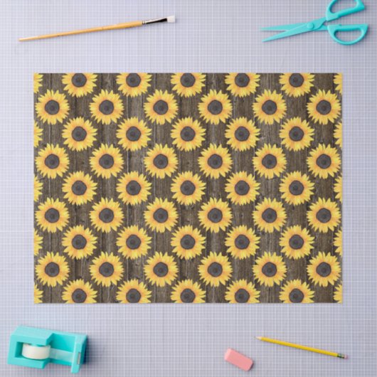 Stevige zonnebloemen, bruin papier (Craft)