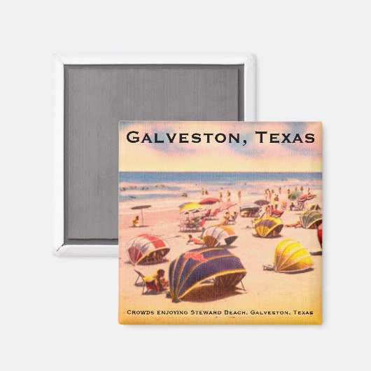 Steward Beach, Galveston, Texas Magneet (Voorkant / Achterkant)