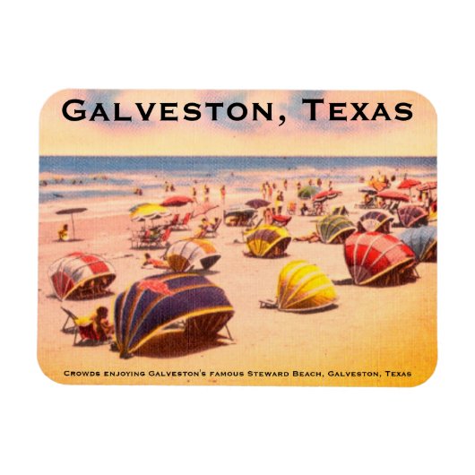 Steward Beach, Galveston, Texas Magneet (Horizontaal)
