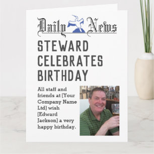 Steward Birthday Kaart om persoonlijke gegevens aa