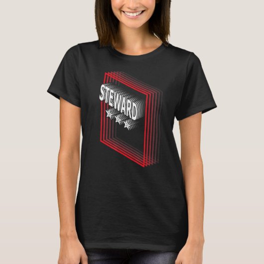 Steward Job Title Appreciation Retro T-shirt (Voorkant)