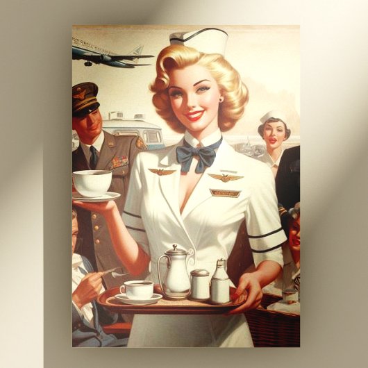  steward pin-up briefkaart