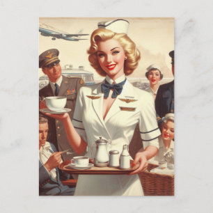 steward pin-up briefkaart