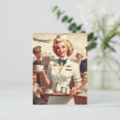  steward pin-up briefkaart (Staand voorkant)