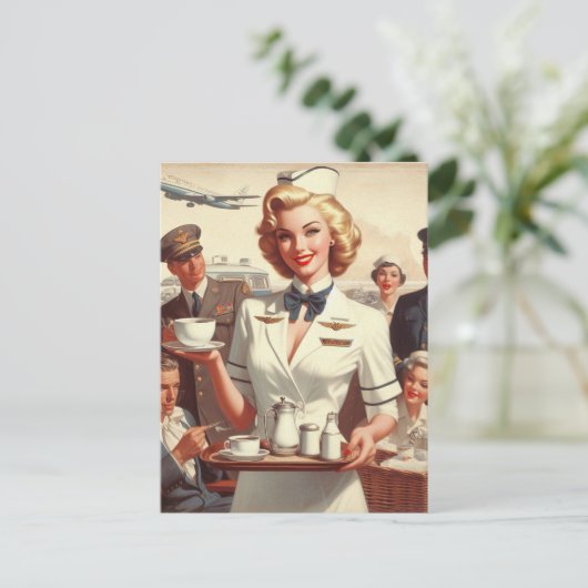 steward pin-up briefkaart (Staand voorkant)