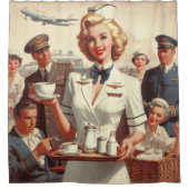 steward pin-up douchegordijn (Voorkant)