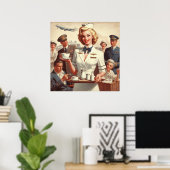 steward pin-up poster (Thuiskantoor)